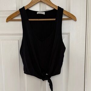 Aritzia Black Tie-Front Tank Top